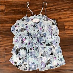 Candie’s flowy flowery ruffle top size large